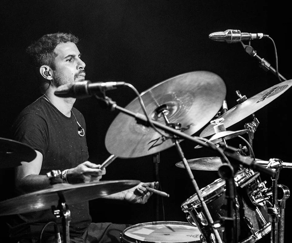 Marcos Rios Santos playing drums